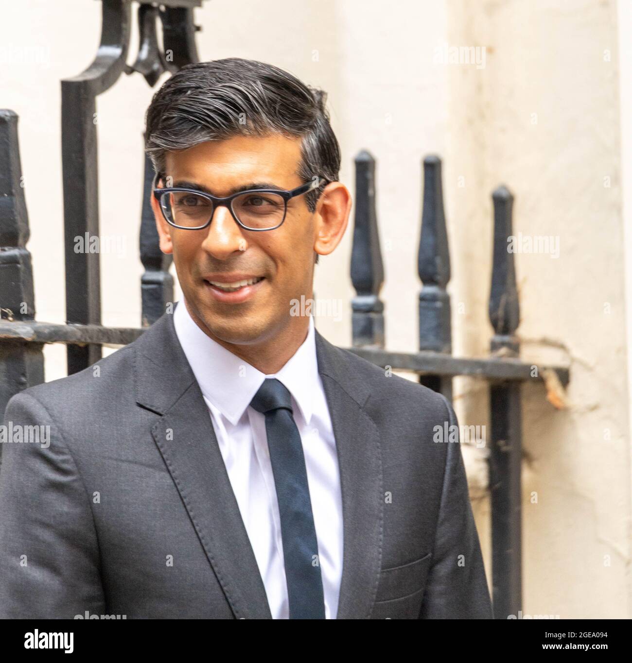 London, Großbritannien. August 2021. Rishi Sunak, Chancellor of the Exchecr in Downing Street London, Quelle: Ian Davidson/Alamy Live News Stockfoto