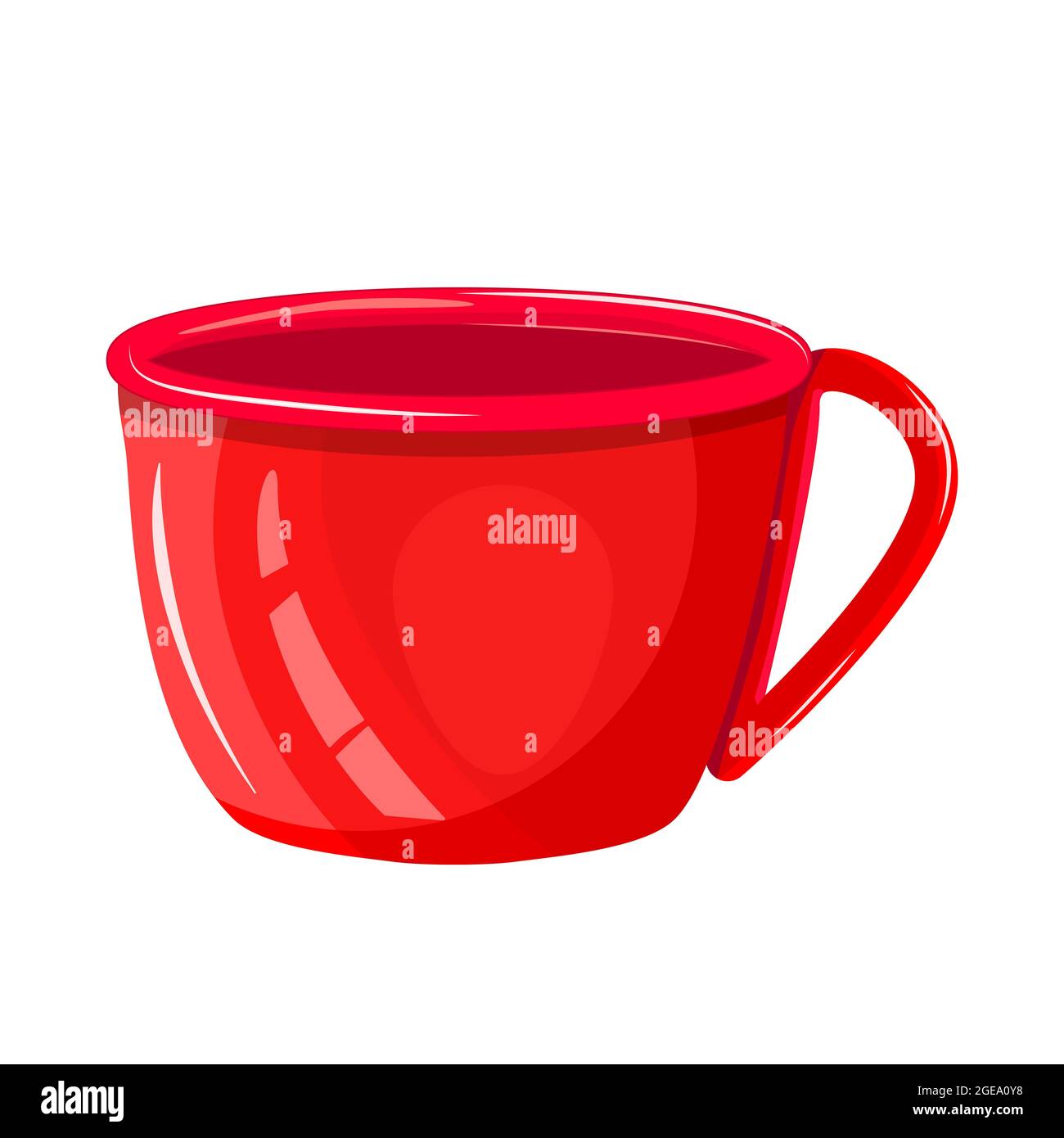 Rote Tasse Isoliert Auf Weissem Hintergrund Leere Porzellanbecher Fur Getranke Vorderansicht Symbol Fur Keramikkaffee Oder Teetasse Becher Mit Griff Vektorgrafik Stock Vektorgrafik Alamy