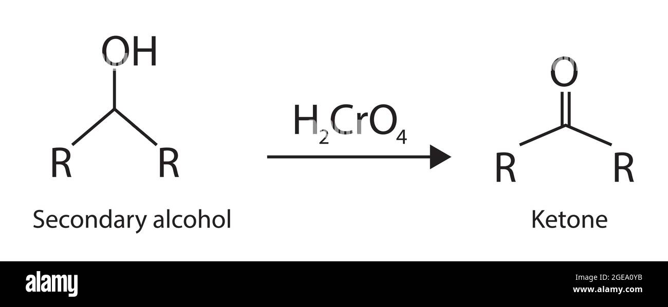 Chemische Struktur der Ketonbildung Prozess aus sekundärem Alkohol, können Alkohole chemoselektiv in Ketone umgewandelt werden Stock Vektor