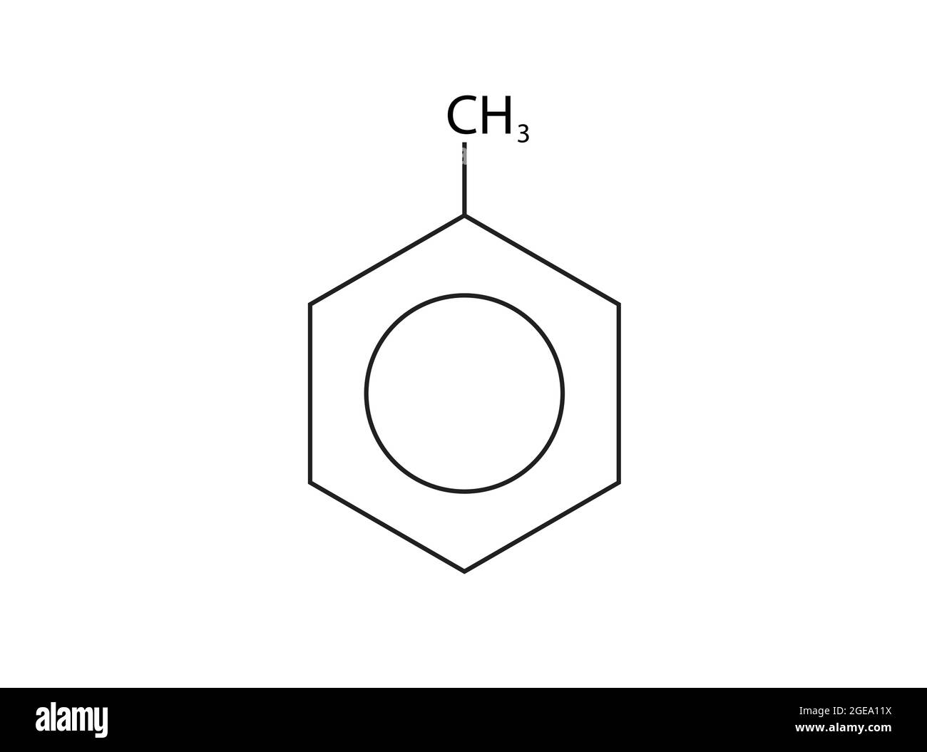 Chemische Struktur von Methylbenzol, Anatomie von Methylbenzol, Molekulare Struktur von Methylbenzol, Chemische Formel von Methylbenzol Stock Vektor