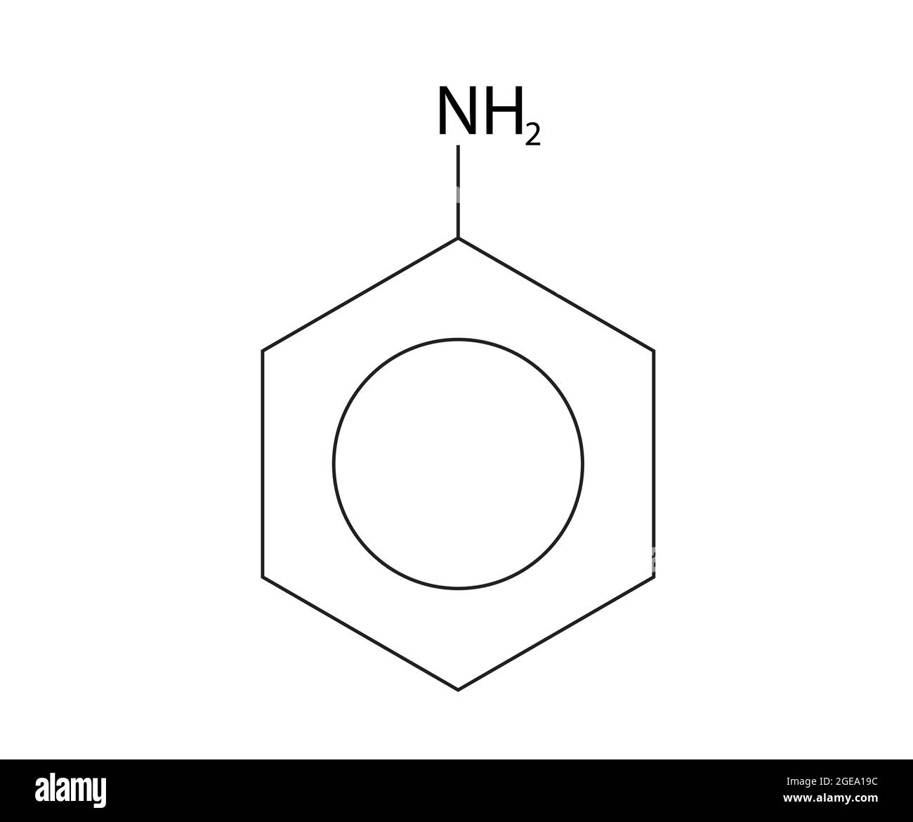 Chemische Struktur von Phenylamin, Anatomie von Phenylamin, Molekulare Struktur von Phenylamin, Chemische Formel von Phenylamin, Konfigurieren von Anilin Stock Vektor