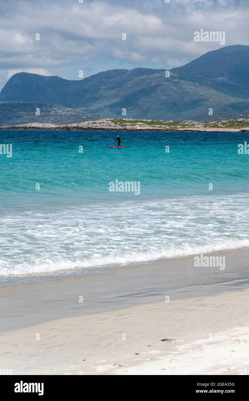 Luskentire Beach auf den Inseln von Harris in den Äußeren Hebriden in Schottland. Stockfoto