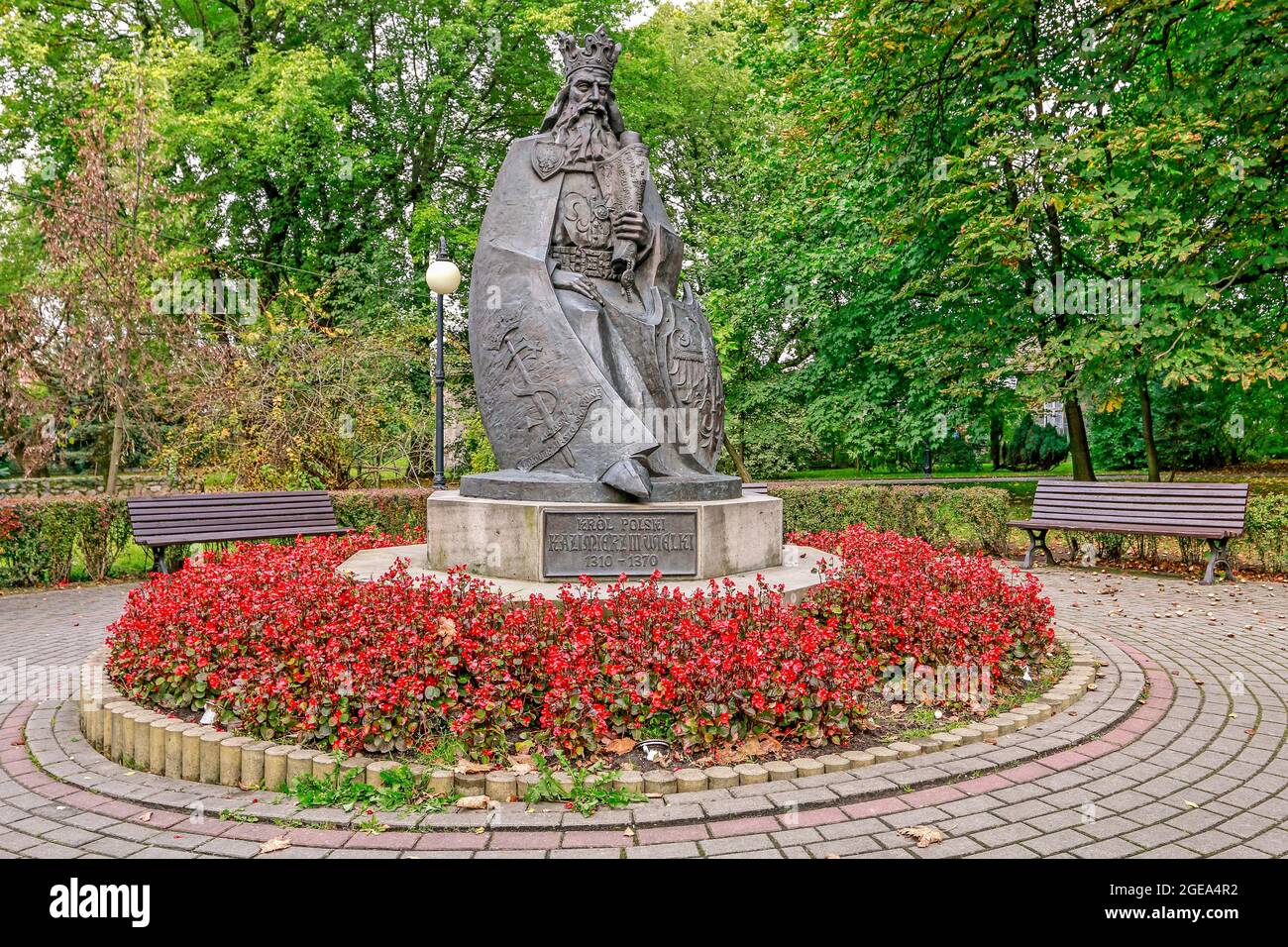 Statue des polnischen Königs Casimir III. Der große in Skawina, Polen. Stockfoto