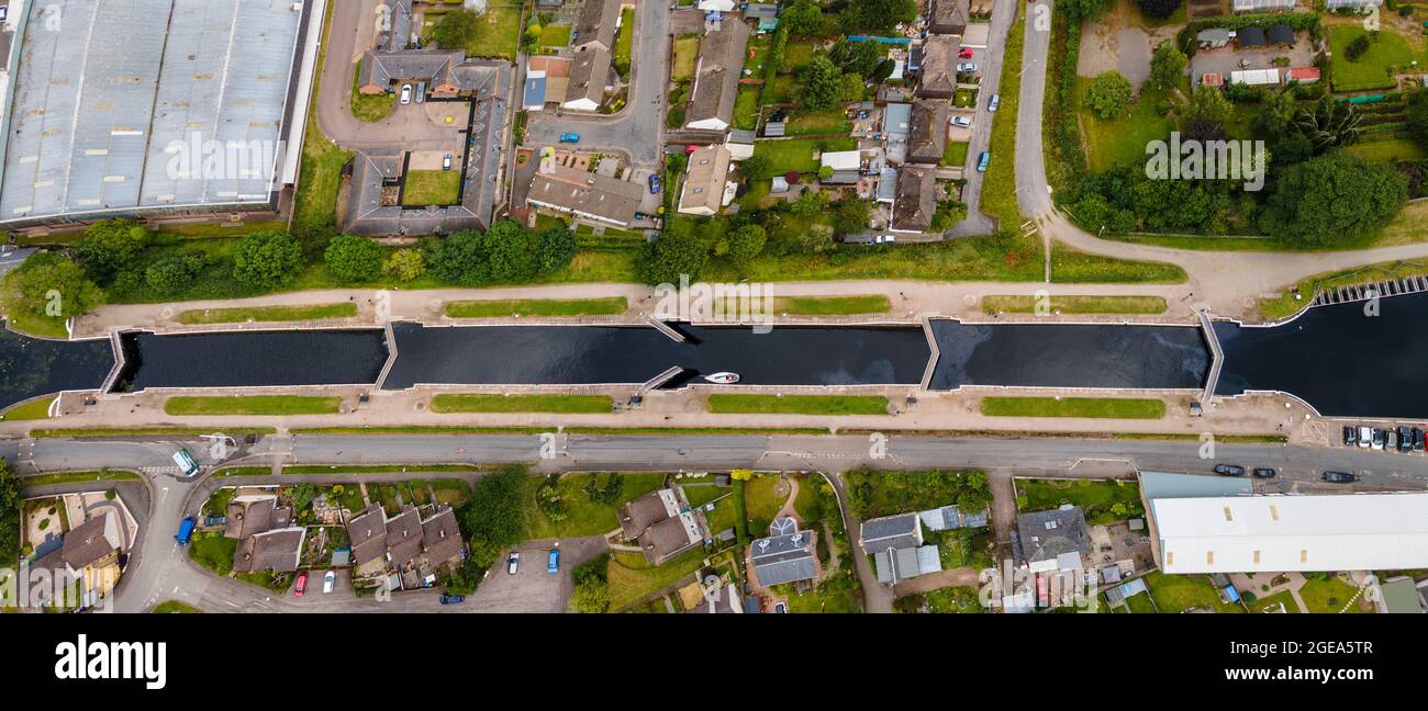 Die Schleusen von Muirtown bringen Boote aus dem Hafengebiet von Inverness in den Caladonian Canal auf ihrer Reise zwischen der Highland Capital und Fort W Stockfoto