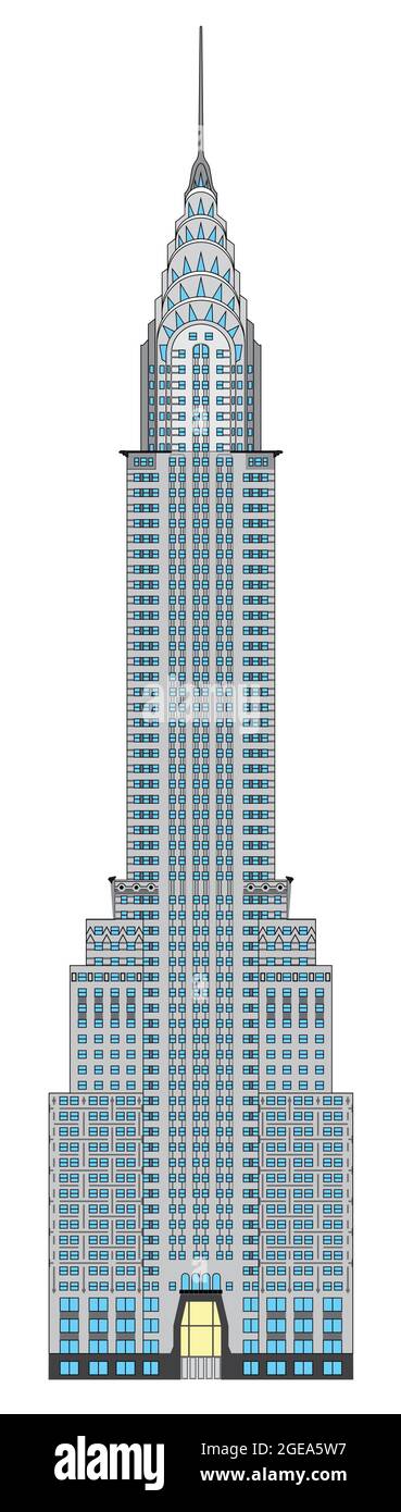 vektorgrafik des Chrysler Building in New York City, USA Stock Vektor