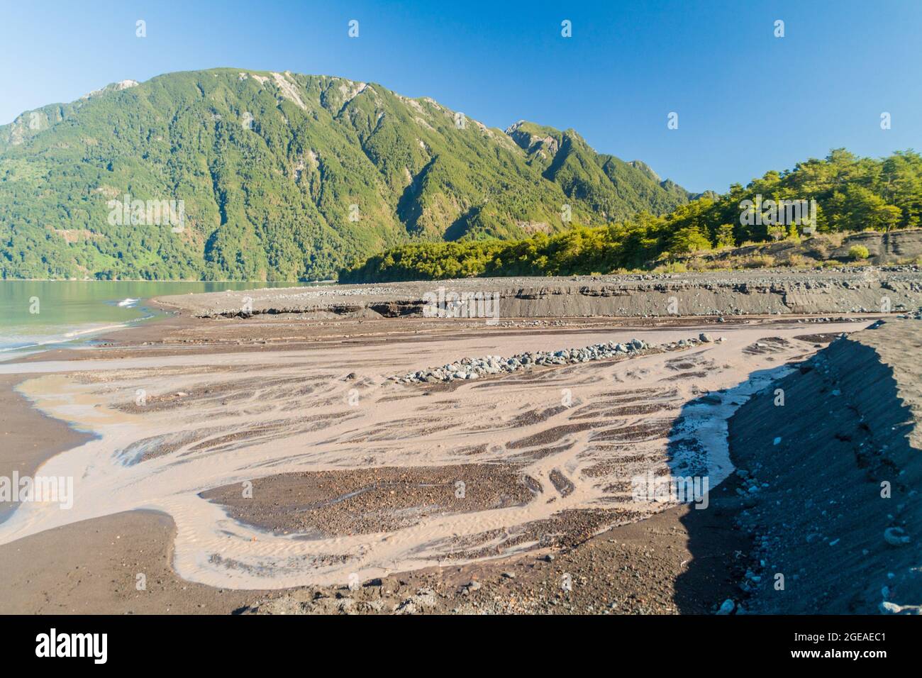 Küste des Lago Todos los Santos (See aller Heiligen), Chile Stockfoto