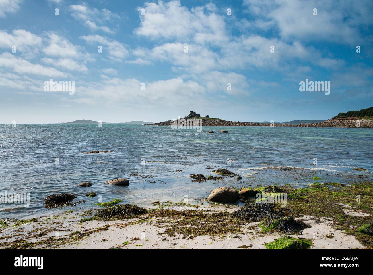 Taylor's Island vor Porthloo Beach, St. Mary's, Isles of Scilly Stockfoto