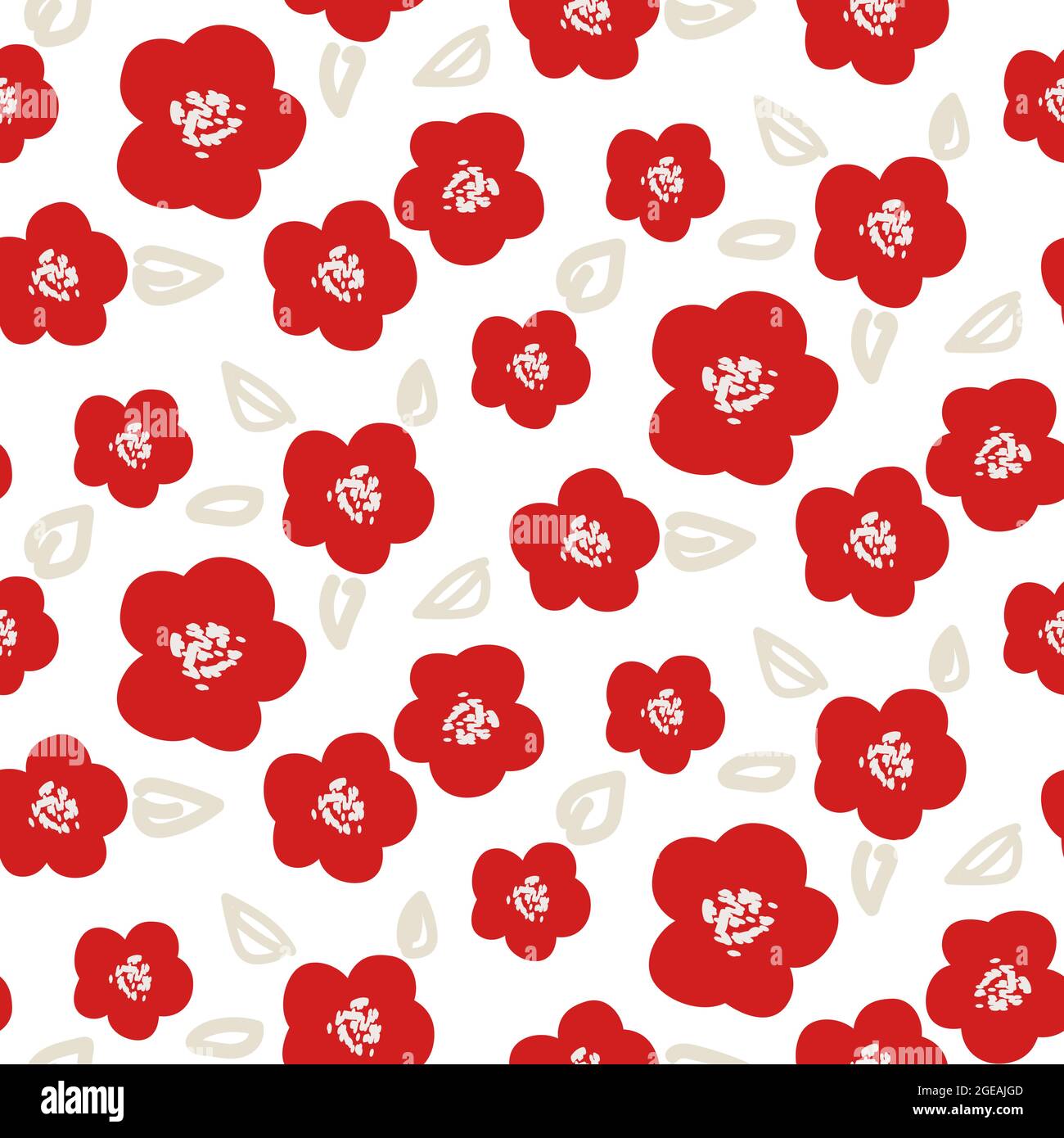 Rot Mohn Vintage-Stil Blumen Hintergrund nahtlose Muster Textur. Stock Vektor