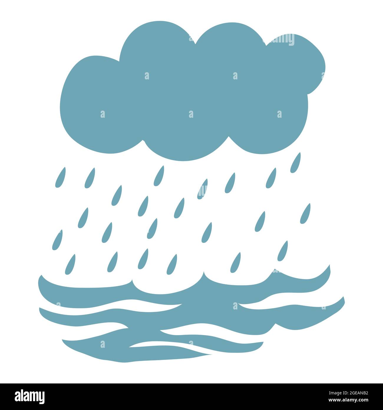Himmelswolke Regen und Wasser Illustration Stock Vektor