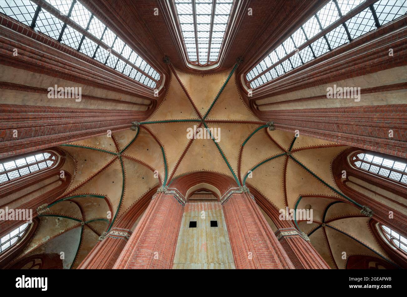 Wismar, Nikolaikirche, Gewölbe im Chorumgang Stockfoto