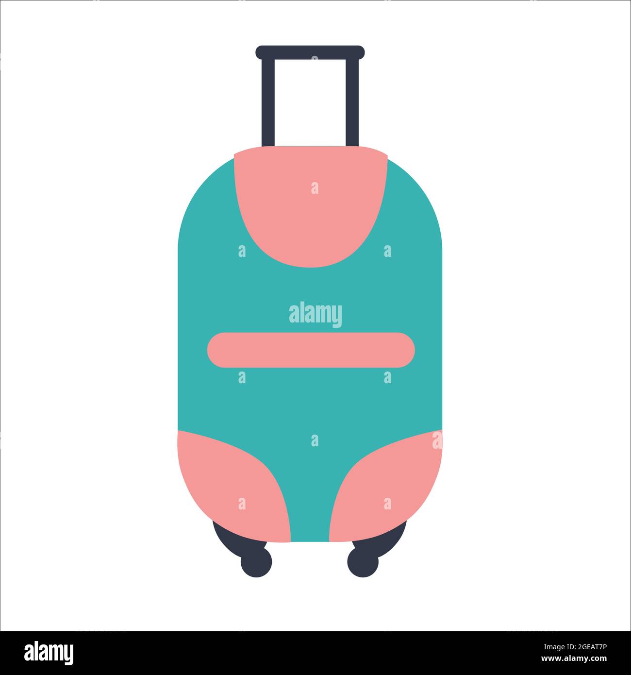 Koffer auf einem isolierten Hintergrund. Straßengepäck für Reisen und Reisen. Stock Vektor