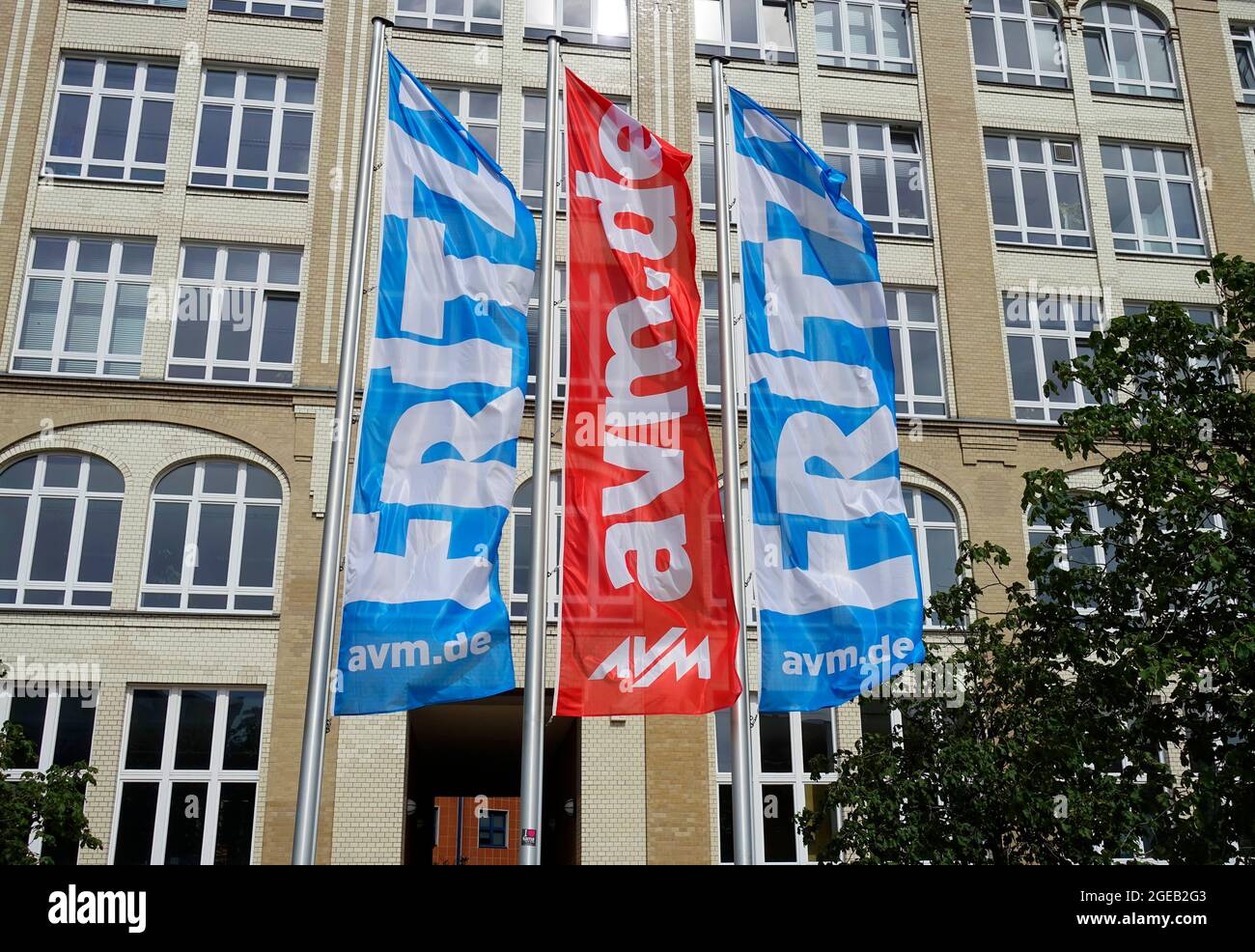 AVM, ein 1986 in Berlin gegründetes Unternehmen für Unterhaltungselektronik. Stockfoto
