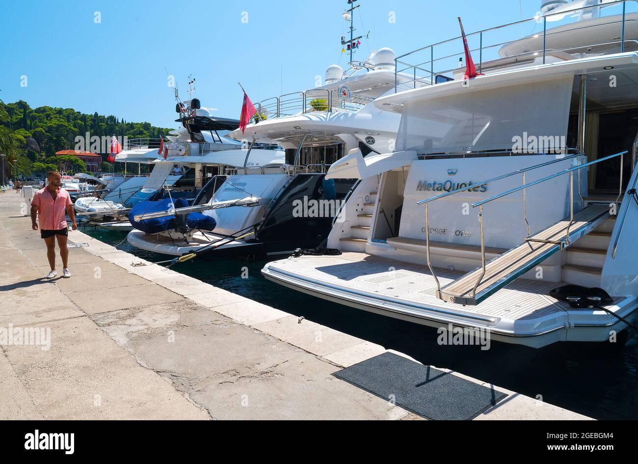 Die wunderschöne Marina in Cavtat an der Adriaküste Kroatiens Stockfoto Die wunderschöne Marina in Cavtat an der Adriaküste Kroatiens Stockfoto