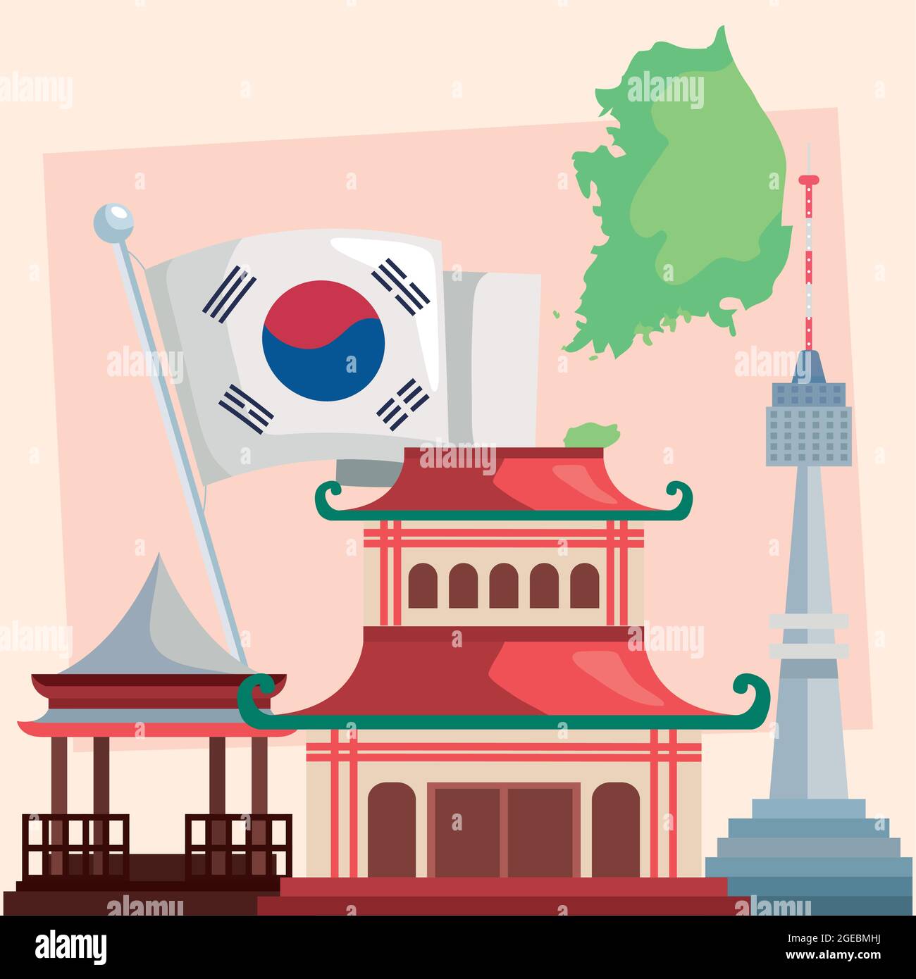 Koreanische Kulturdenkmäler Stock Vektor