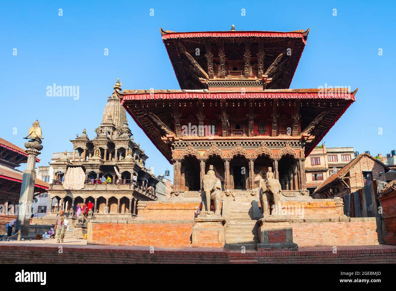 Hindu-Tempel am Patan Durbar Square in Lalitpur oder Historisch Patan Stadt in der Nähe von Kathmandu in Nepal Stockfoto