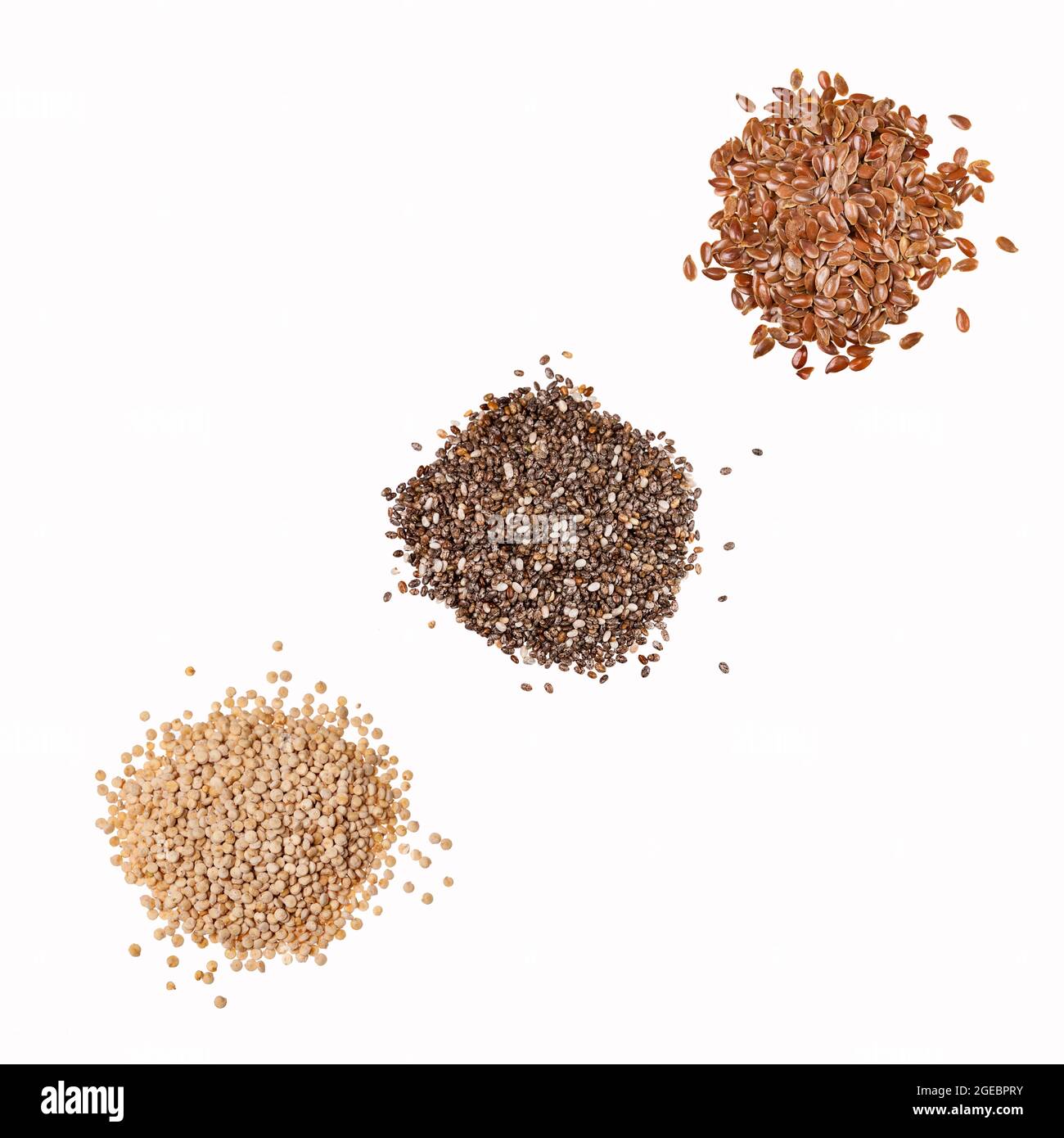 Quinoa, Flachs und Chia - Bio-Samen Stockfoto