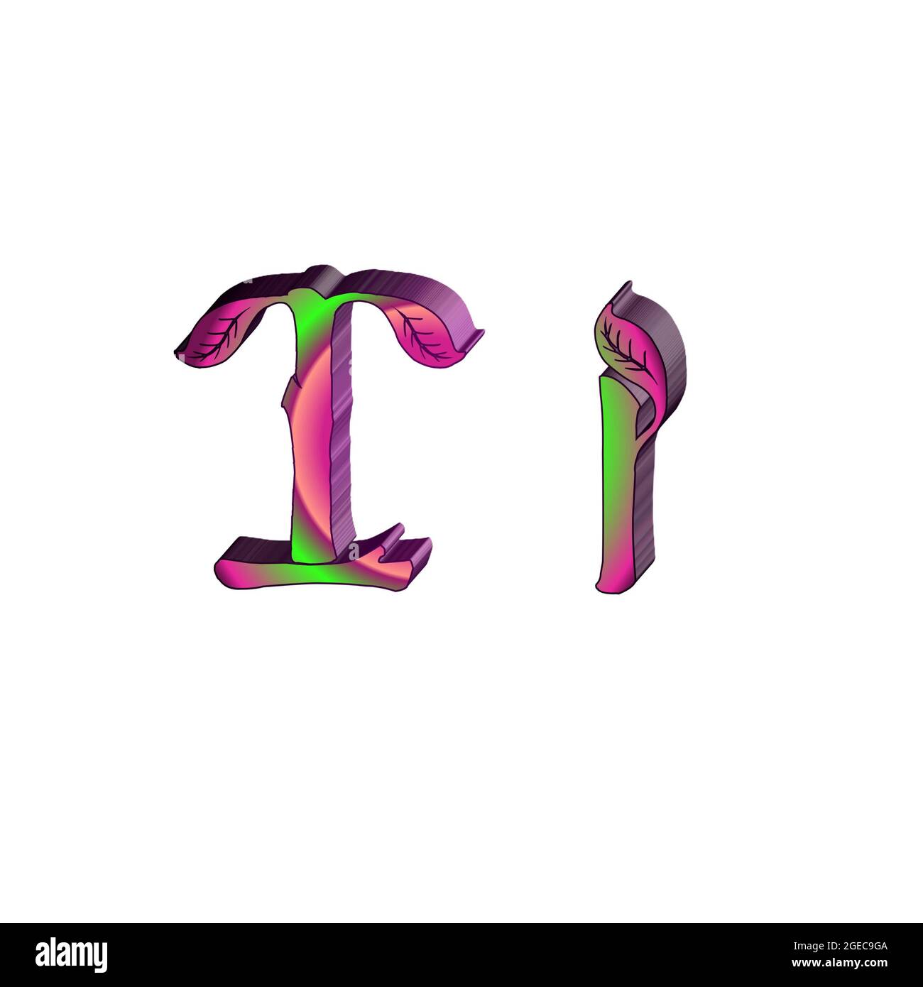 Großbuchstabe I Bunte 3D abstrakt schönen weißen Hintergrund Stockfoto