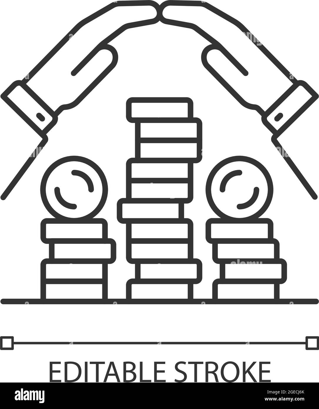 Lineares Symbol für Einsparungen Stock Vektor