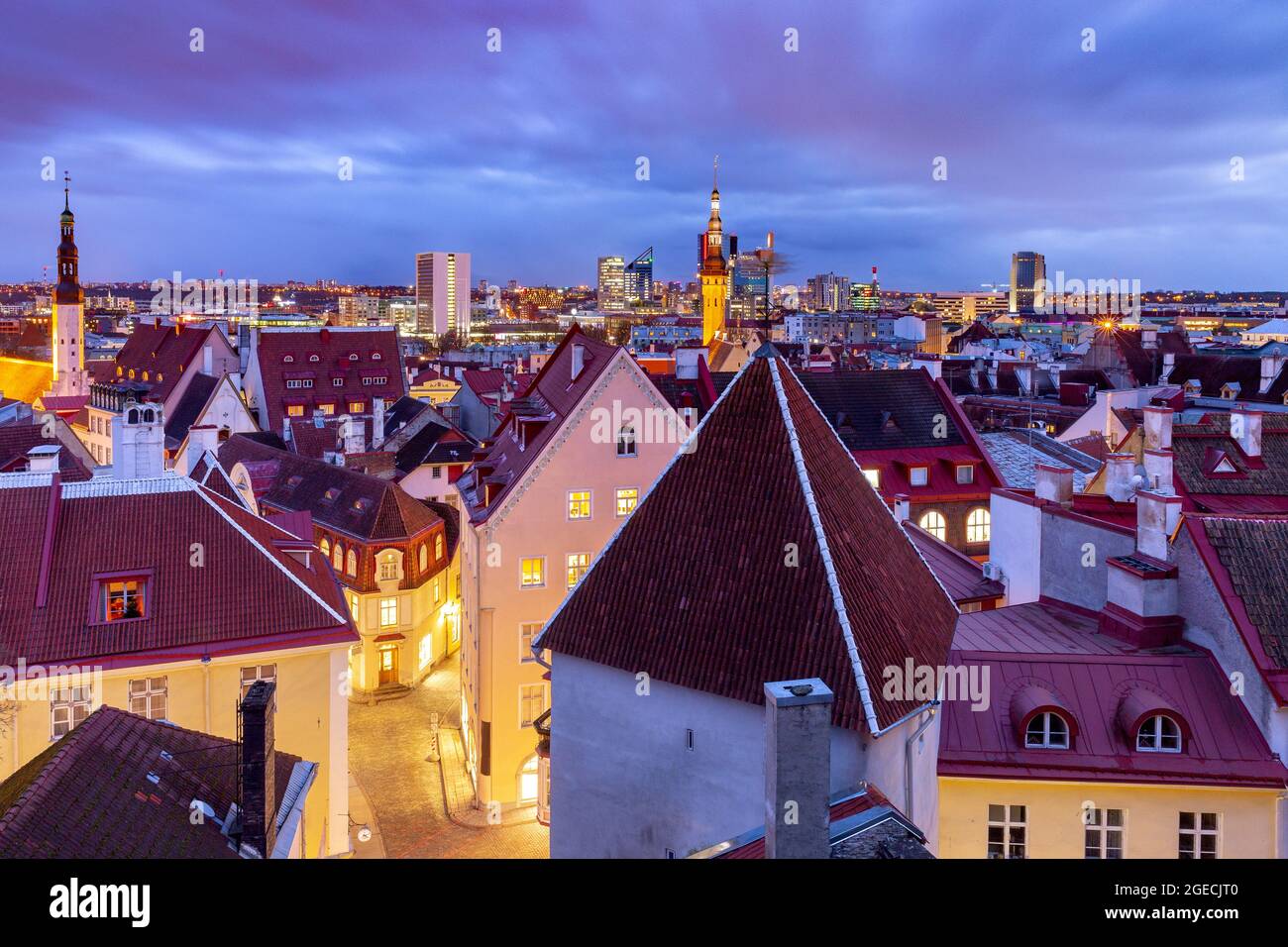 Einen herrlichen Blick auf das historische Stadtzentrum. Tallinn. Estland. Stockfoto