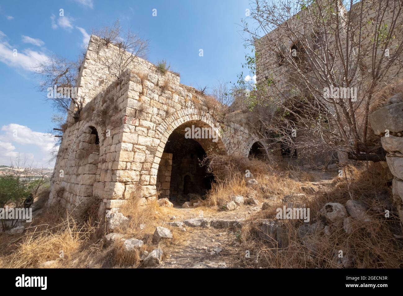 Israel, Jerusalem, lifta, einen verlassenen Arabischen Dorf am Stadtrand von Jerusalem. Die Bevölkerung wurde vertrieben (Nakba) während die Bemühungen der S zu entlasten Stockfoto
