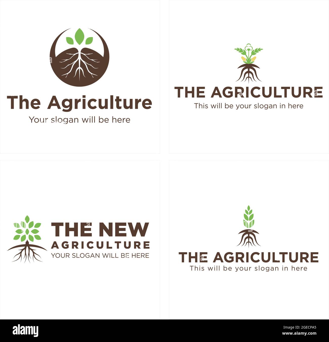Landwirtschaft Saatgutanbau Landwirtschaft Logo Design Stock Vektor