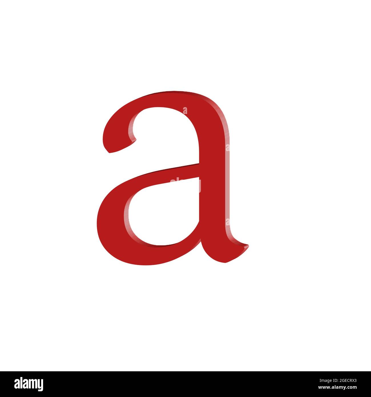 Kleiner Buchstabe ein farbenfroher abstrakter 3D schöner weißer Hintergrund Stockfoto