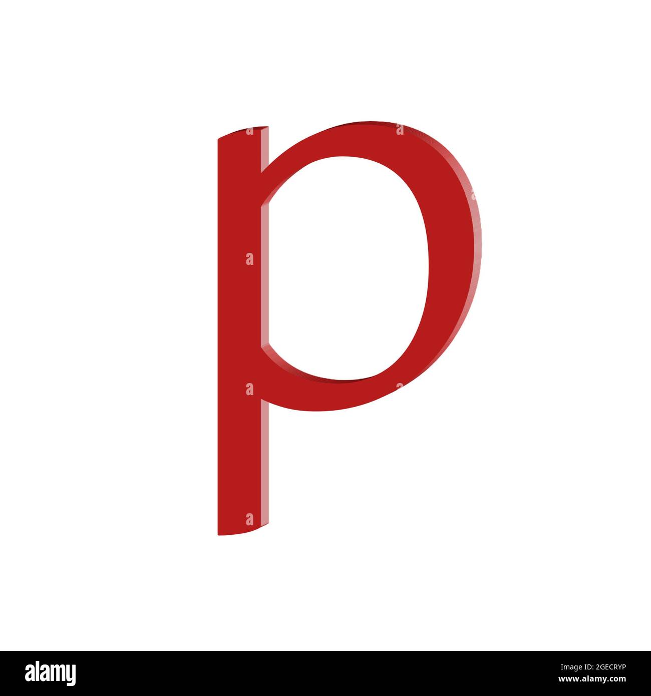 Kleiner Buchstabe p bunte 3D Alphabete abstrakt schönen weißen Hintergrund Stockfoto