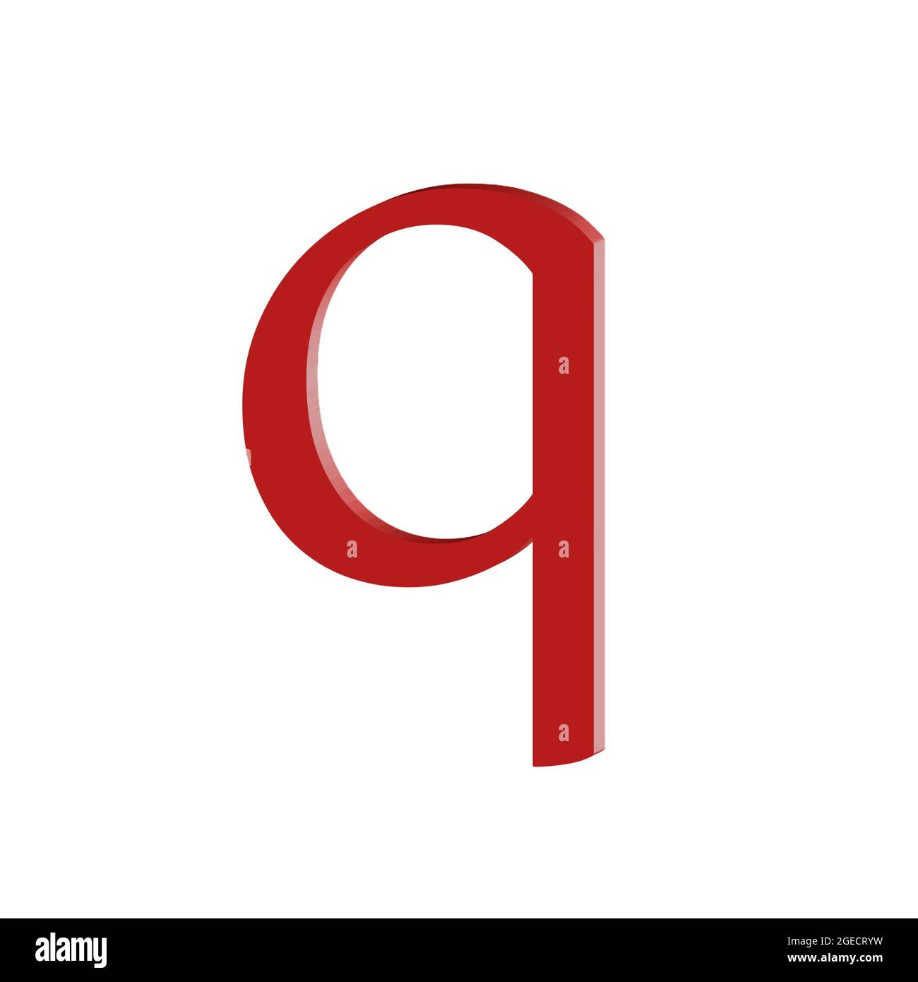 Kleiner Buchstabe q bunte 3D Alphabete abstrakt schönen weißen Hintergrund Stockfoto
