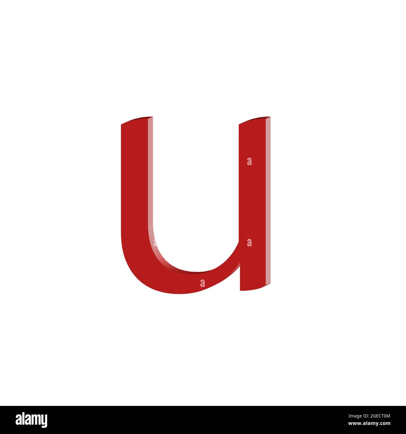 Kleiner Buchstabe U bunte 3D abstrakt schönen weißen Hintergrund Stockfoto