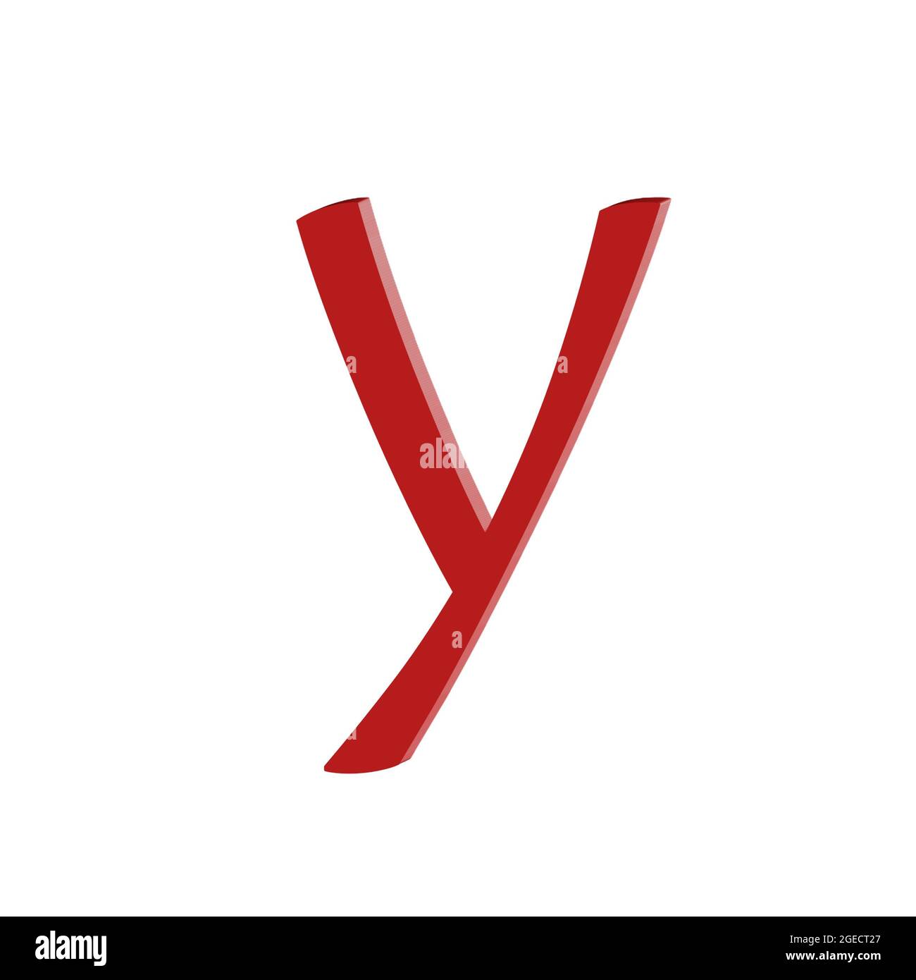 Kleiner Buchstabe y bunte 3D abstrakt schönen weißen Hintergrund Stockfoto