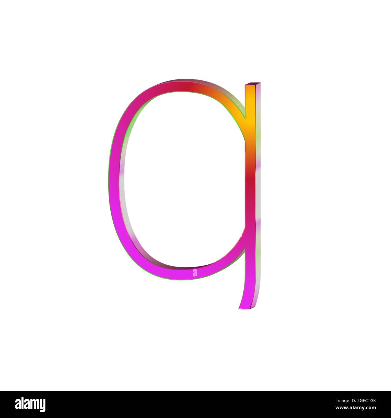 Kleiner Buchstabe g Bunte 3D-Alphabete abstrakt schönen weißen Hintergrund Stockfoto