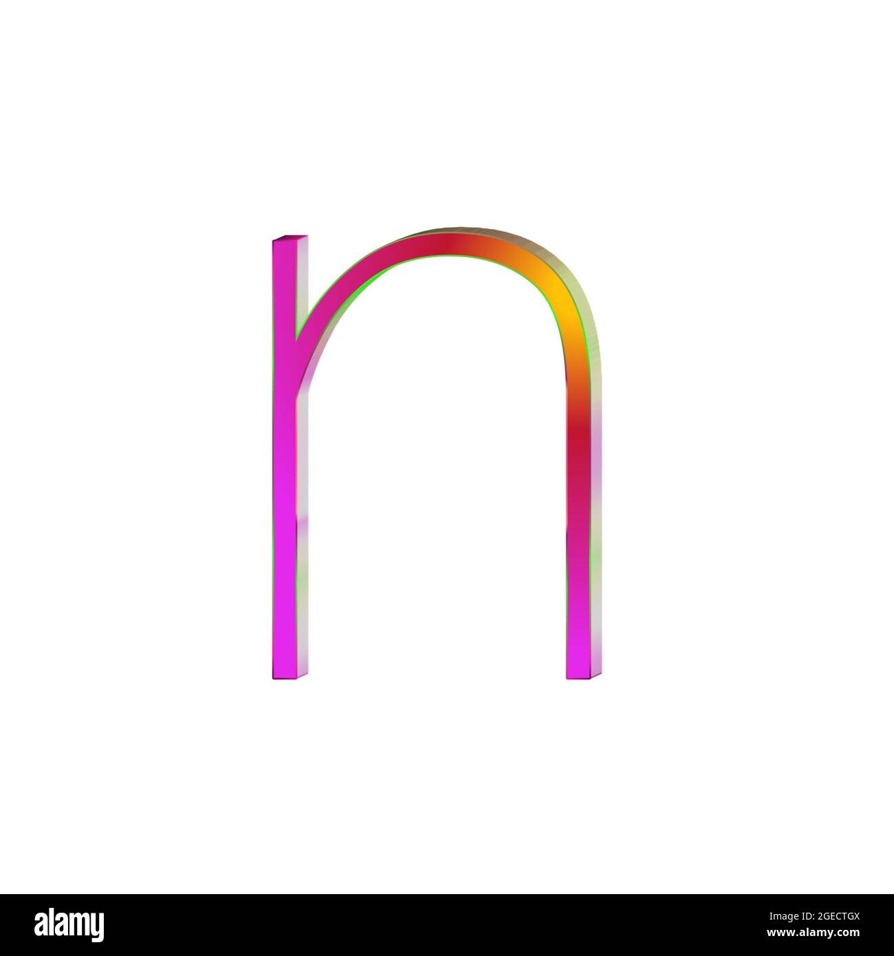 Kleiner Buchstabe n bunte 3D Alphabete abstrakt schönen weißen Hintergrund Stockfoto