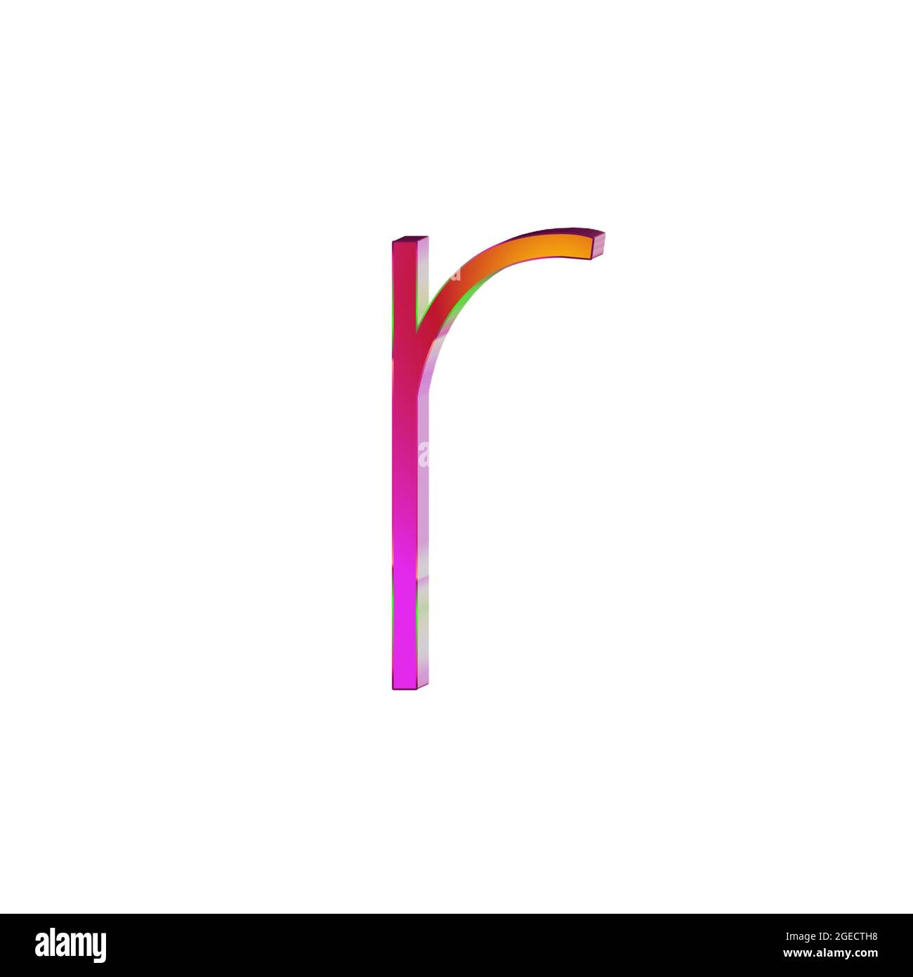Kleiner Buchstabe r bunte 3D Alphabete abstrakt schönen weißen Hintergrund Stockfoto