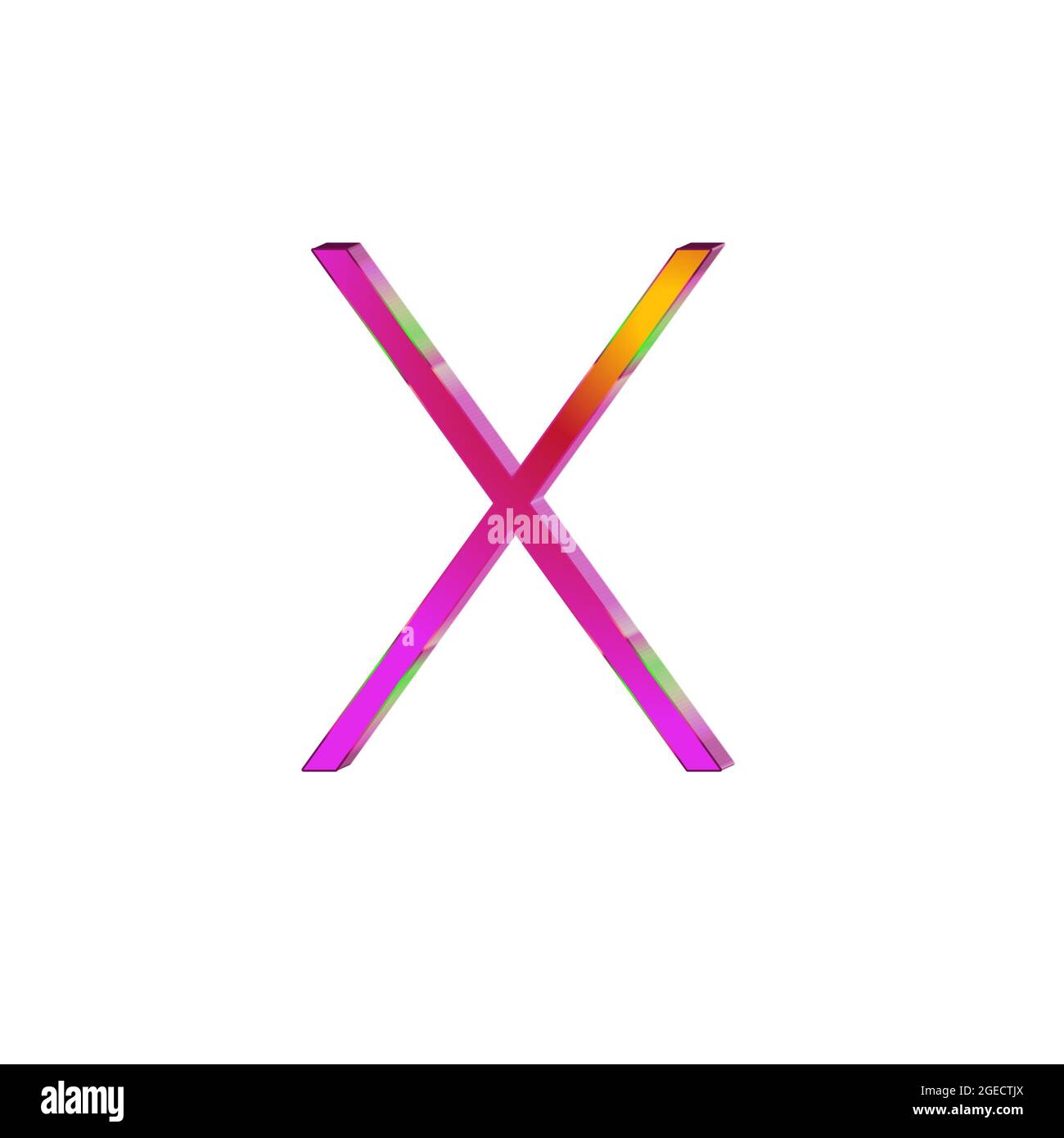 Kleiner Buchstabe x bunte 3D Alphabete abstrakt schönen weißen Hintergrund Stockfoto