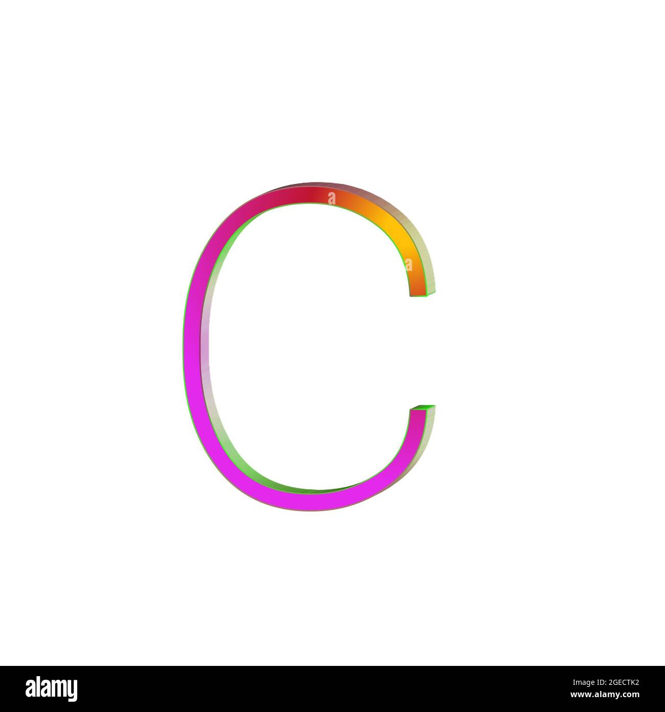 Kleiner Buchstabe c bunte 3D Alphabete abstrakt schönen weißen Hintergrund Stockfoto