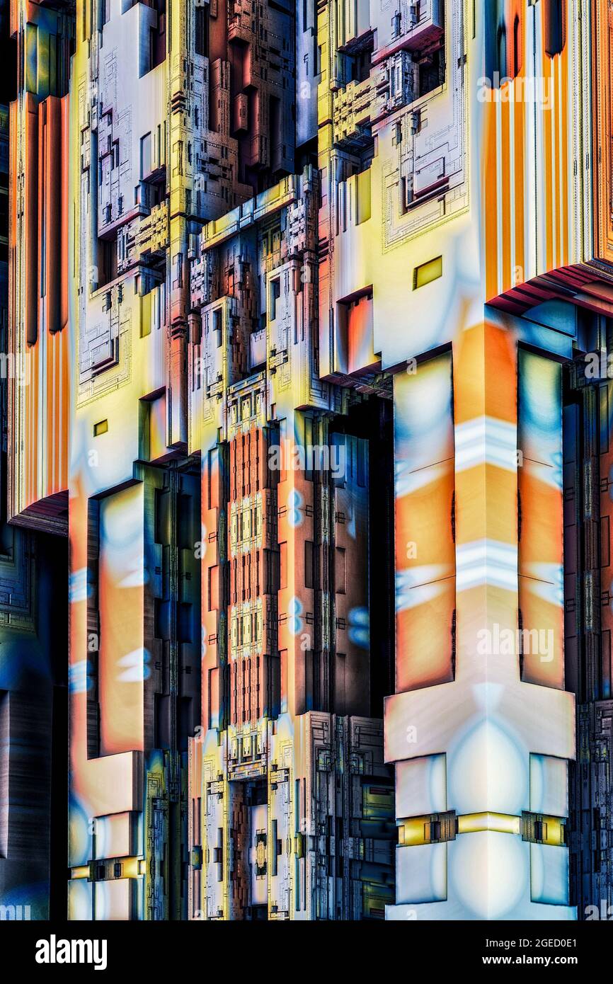 Computergestützte Illustration ideal für Buchcover-Design, Hintergrundebene in Composite Art Kreation Stockfoto