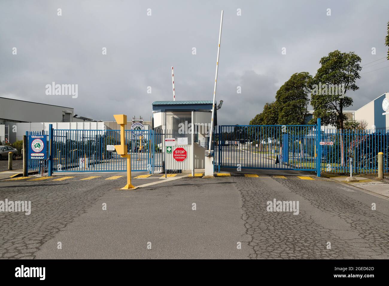 Colac, Australien, 21. Juli 2020. Eine allgemeine Ansicht der geschlossenen Australian Lamb Company in Colac aufgrund von COVID-19. Victoria verzeichnete über Nacht 374 neue Fälle mit 3 weiteren Todesfällen, die Fleischfabrik der Australian Lamb Company verzeichnete 12 positive Fälle und wurde gezwungen, ihre Türen zu schließen. Quelle: Brett Keating/Speed Media/Alamy Live News Stockfoto