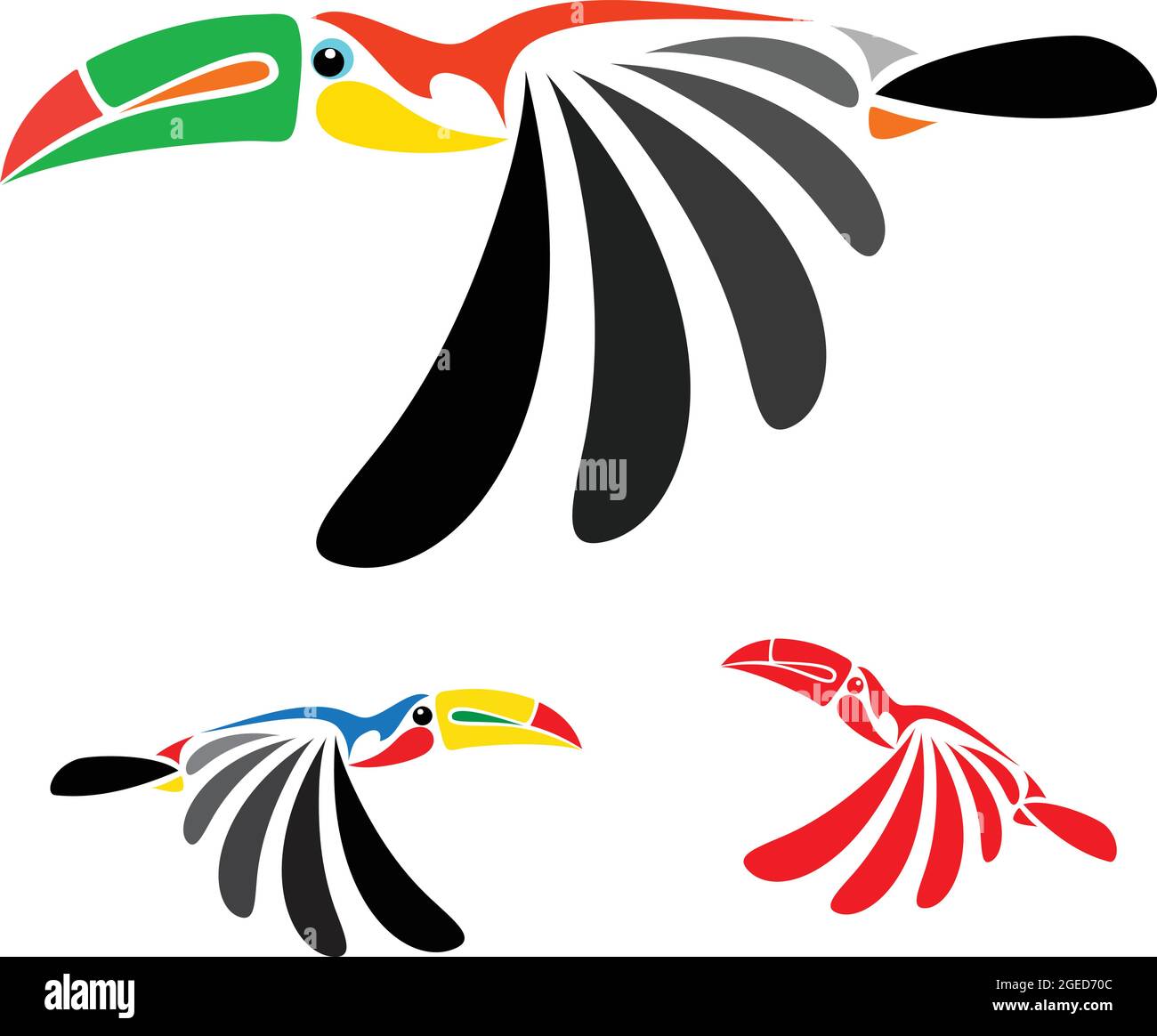 Hornbill. Leicht editierbare Vektorgrafik mit Ebenen. Wilde Tiere. Vogel. Stock Vektor