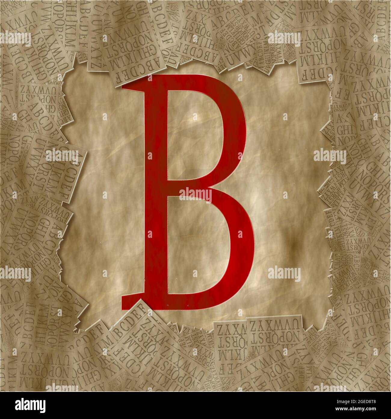 Monogramm des Großbuchstaben B , Design: Gerahmt Stockfoto