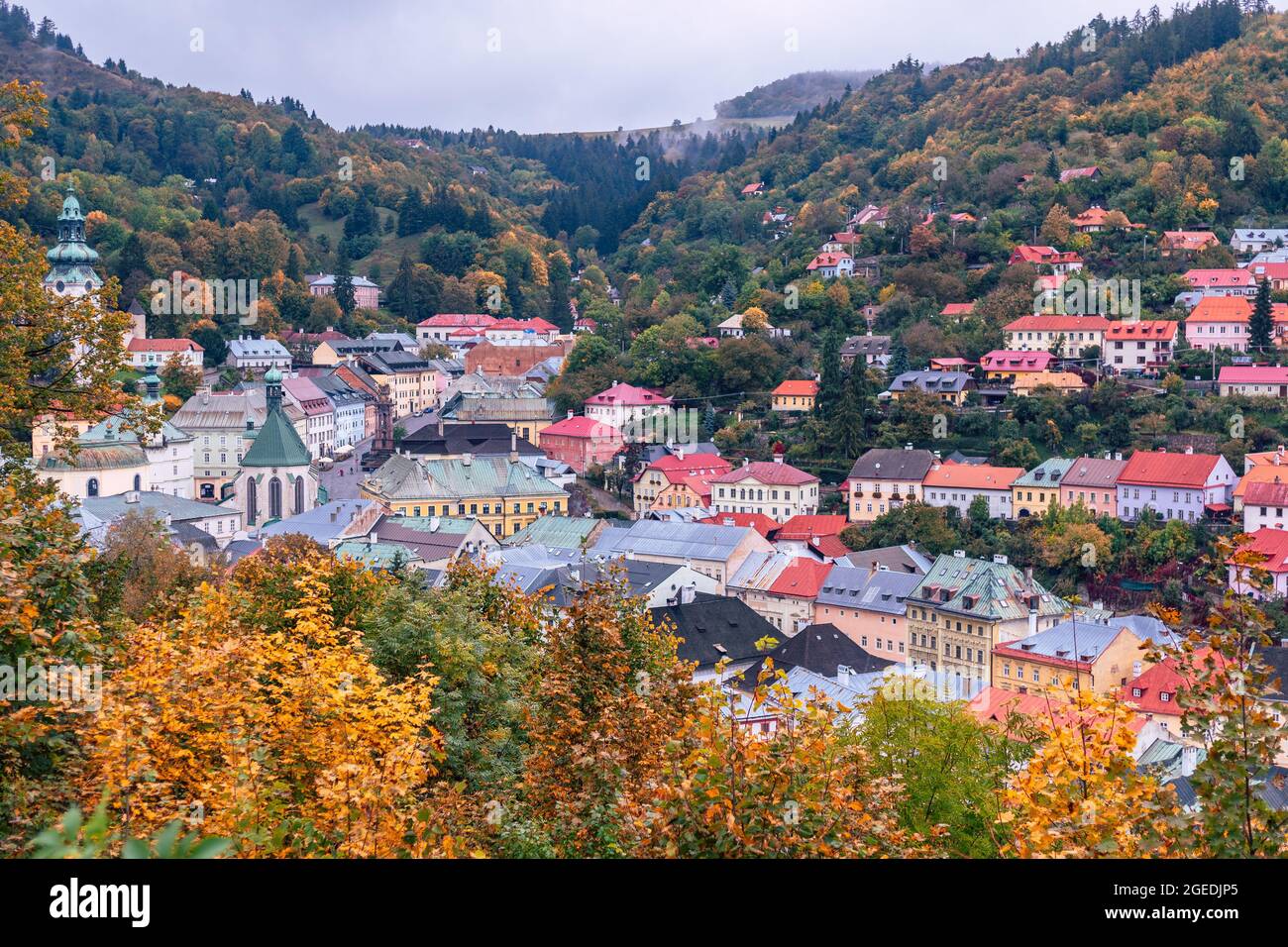 Banska Stiavnica, Slowakei im Herbst Stockfoto