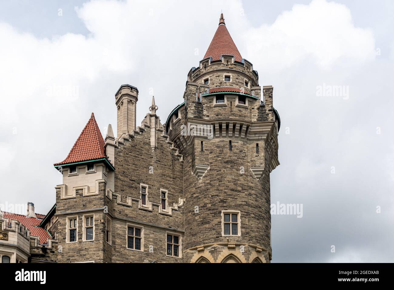 Außenwände Architektur der Casa Loma. Casa Loma ist eine neugotische Architektur Burg, die eine wichtige Touristenattraktion in der Stadt Toronto ist Stockfoto