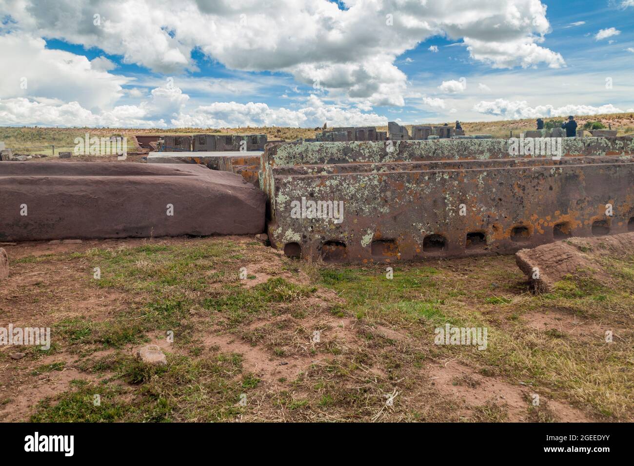 Pumapunku, präkolumbianische archäologische Stätte, Bolivien Stockfoto
