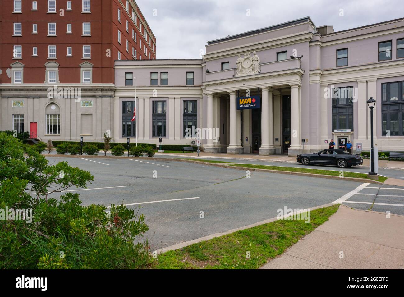 Halifax, Kanada - 9. August 2021: Via Rail Bahnhof in der Innenstadt von Halifax Stockfoto