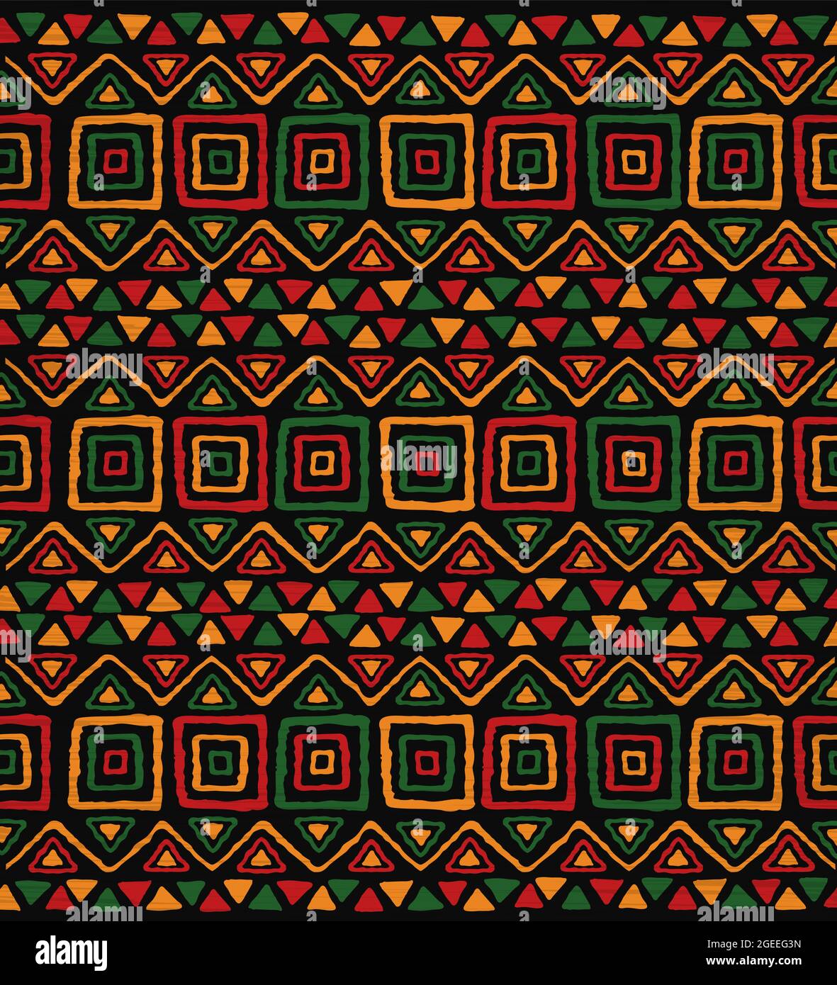 Abstrakte Kunst Afrikas Stil nahtlose Muster. Hand tribal Dekoration Hintergrund mit Boho doodle Formen und ethnische Symbole gezeichnet. Stock Vektor