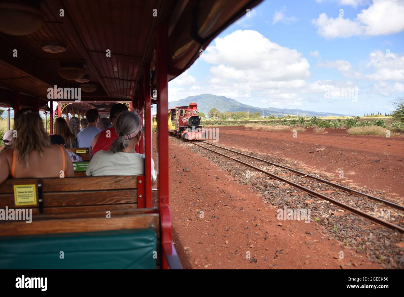 Oahu HI U.S.A. 6/3&6/2021. Dole Plantation. Gärten. Pineapple Express-Zug. Labyrinth. Souvenirladen. Leckere Ananas. ADA freundlich Stockfoto