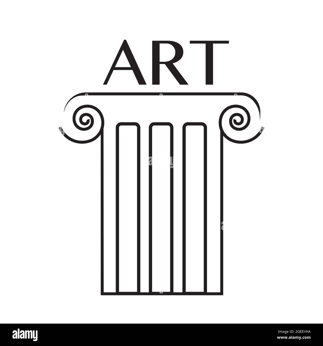 Vektorschild für Museen. Ikone für Kunstklassen, Kunstgalerien. Stock Vektor