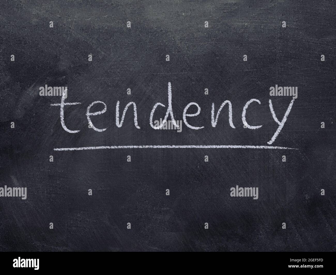 Tendency Konzept Wort auf Tafel Hintergrund Stockfoto