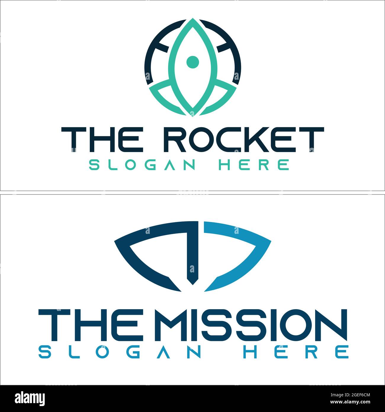 Entwicklungstechnologie mit Icon Rocket Logo Design Stock Vektor