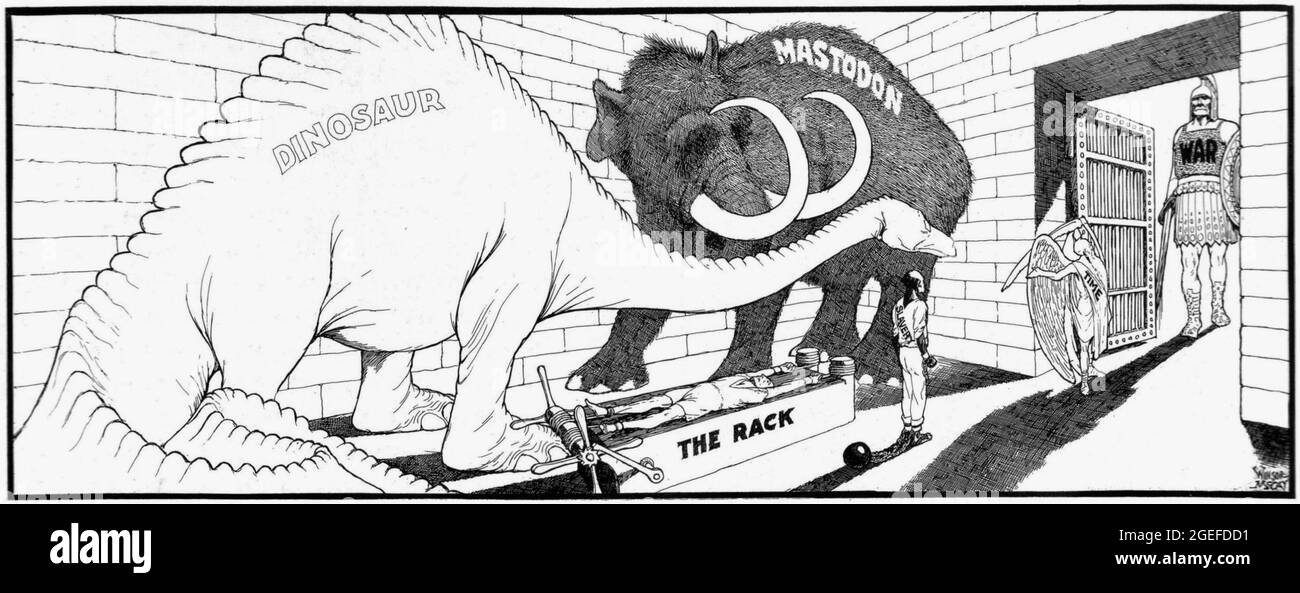 Winsor McCay Cartoon Artwork mit dem Titel Oblivion's Cave - 1922 Stockfoto