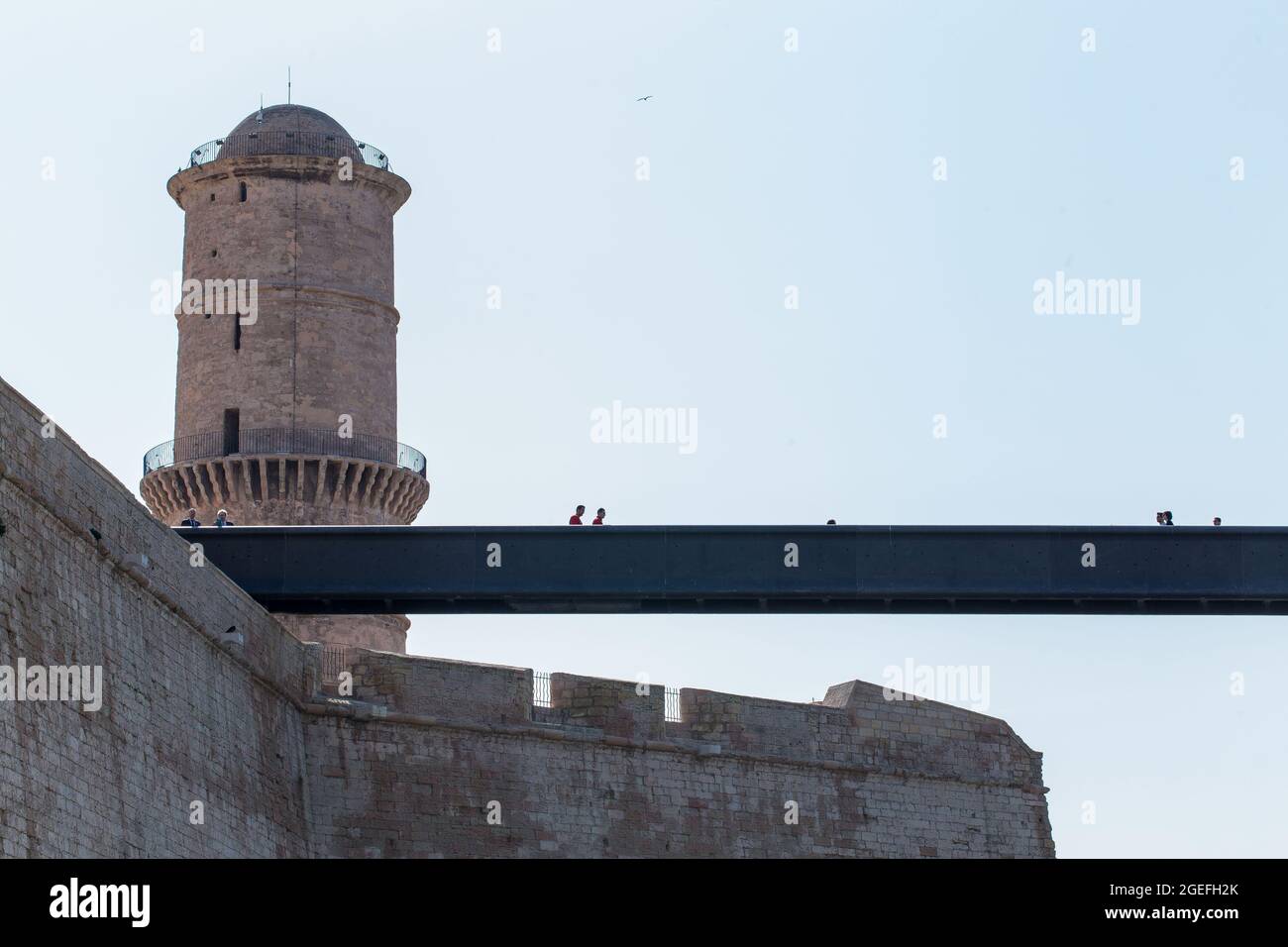 FRANKREICH, BOUCHES-DU-RHONE (13), MARSEILLE, EUROPÄISCHE KULTURHAUPTSTADT 2013, AM PIER J4, MUCEM (MUSEUM DER ZIVILISATION IN EUROPA UND DEM MITTELMEER Stockfoto